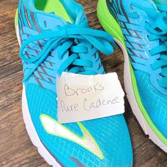 Brooks Pure Cadence Running Shoes Blue Turquoise and Lime Green Sneakers - Picture 8 of 9